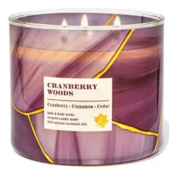 Cranberry Woods Autumn Line 3 Wick Candle by Bath and Body Works - Picture 1 of 4